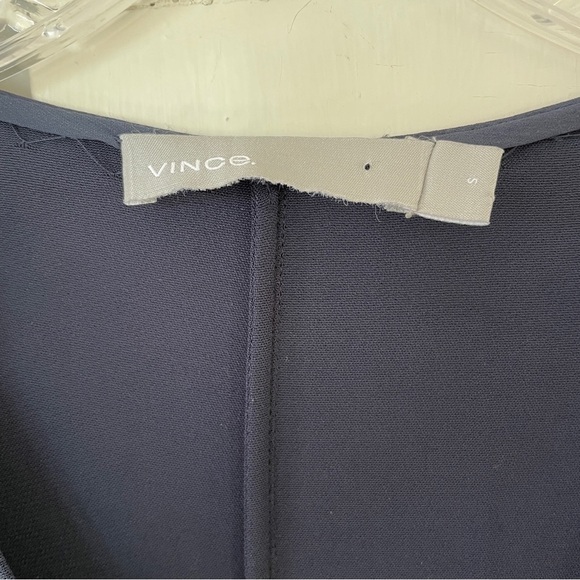 Vince Blue V Neck Long Sleeve Popover Tunic Dress - Picture 5 of 13